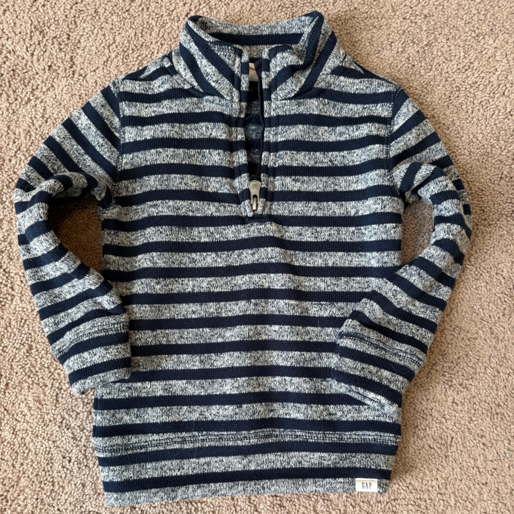 GAP Navy and Gray Striped Sweater
